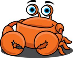 crabe de fruits de mer mignon avec de grandes griffes géantes et un personnage de dessin animé souriant png