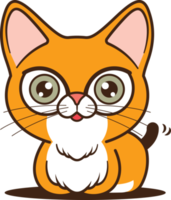 Cartoon cute orange tabby cat waving tail character illustration png