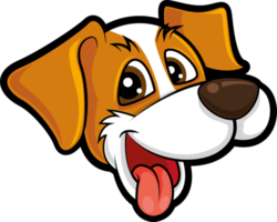 Cute labrador retriever golden dog with tongue out cartoon character illustration png