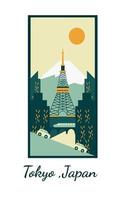 Tokyo Japan background illustration vector