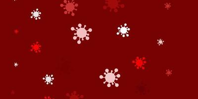 Light red vector pattern with coronavirus elements.