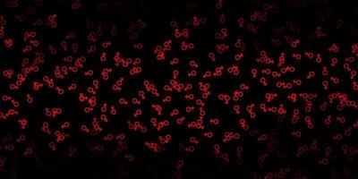 Dark Red vector template with esoteric signs.