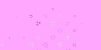 Light purple, pink vector background with covid-19 symbols.