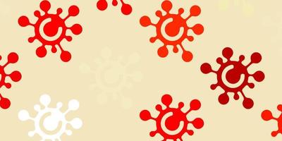 Light Red, Yellow vector texture with disease symbols.