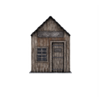 casa de madeira velha da loja do navio 3d png