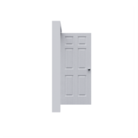 puerta abierta blanca de 6 paneles aislada png