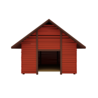 3d cartoon red barn isolated png