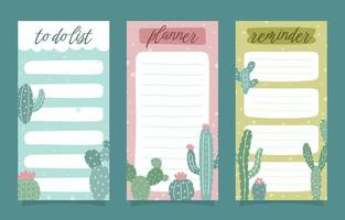 Cactus Doodle Journal Pages Collection vector