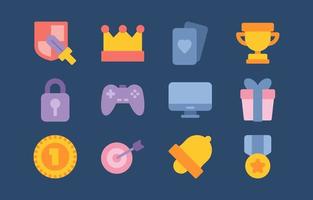 Games Flat Colorful Icon Collection vector