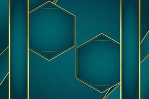 Modern luxury abstract background with golden line elements. modern green background for design vector