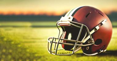 American Football and Helmet on the Field background photo