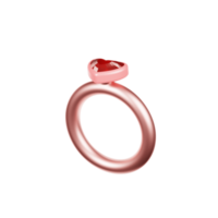 ilustración 3d del anillo del corazón de san valentín png