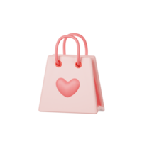 sac saint valentin illustration 3d png