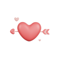 valentine love arrow 3d Illustration png