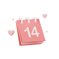 Valentinskalender 3D-Darstellung png