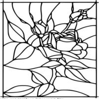 Black and white stained glass template and patterns vector