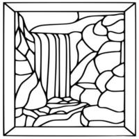 Black and white stained glass template and patterns vector