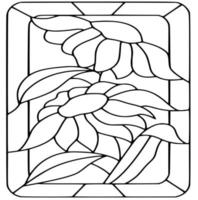 Black and white stained glass template and patterns vector