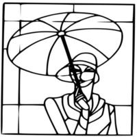 Black and white stained glass template and patterns vector