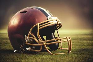 American Football and Helmet on the Field background photo