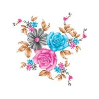 Flower watercolor illustration,Botanical floral background,Decorative flower pattern,Digital painted flower,Flower pattern for textile design,Flower bouquets,Floral wedding invitation template. vector