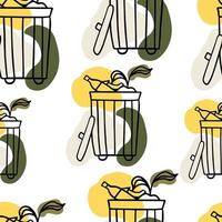 Seamless pattern Waste recycling, ecology, zero west vector