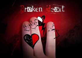 Broken heart, love and Valentines day concept. 3d Illustration photo