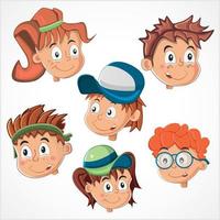 ilustración de vector de caras de niños