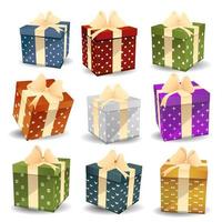 Multicolored gifts vector illustration