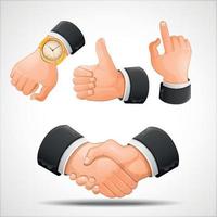 Handshake and hand gestures vector illustration