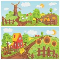 Rural landscapes vector illustration