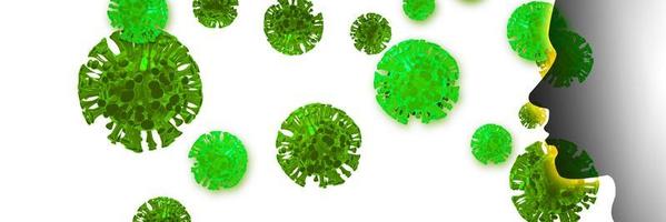 antecedentes del virus de la corona, concepto de riesgo de pandemia. ilustración 3d foto