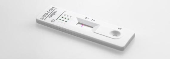 Negative test result by using rapid test device for COVID-19. photo