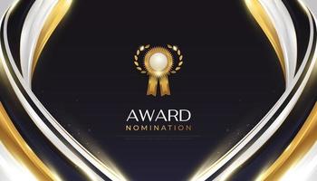 Luxury Award Nomination Ceremony Background with Golden Sparkles and Medal vector