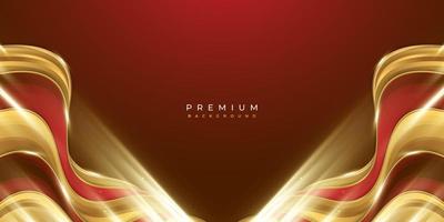 Luxury and Elegant Red and Gold Background with Golden Light and Paper Cut Style. Can be Used for Award, Banner, Card, Nomination, Ceremony, Formal Invitation or Certificate Design vector