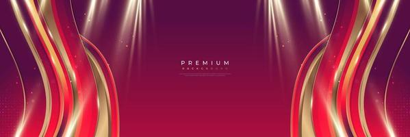 Luxury and Elegant Background in Paper Cut Style with Golden Lines and Shining Light. Can be Used for Award, Banner, Card, Nomination, Ceremony, Formal Invitation or Certificate Design vector