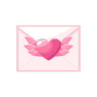 envelope icon with heart for Valentine holiday png