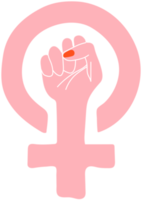 symbole du féminisme. pouvoir des filles sexe féminin. croquis dessiné à la main. png