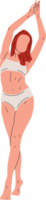 Young beautiful slim woman in underwear in full growth posing isolated background. png