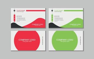 Vector printable and editable horizontal double sided clean modern corporate business card template design