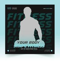 Gym Body fitness social media post vector