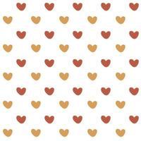 Vector Background Valentines day with small gold pink hearts isolated on white background.