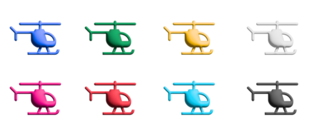 ícones de helicóptero em design plano com elementos para conceitos móveis e aplicativos da web. coleção infográfico moderno e pictograma. png