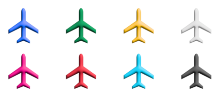 ícones de avião em design plano com elementos para conceitos móveis e aplicativos da web. coleção infográfico moderno e pictograma. png