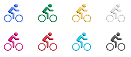 cykling ikoner i platt design med element för mobil begrepp och webb appar. samling modern infographic och piktogram. png