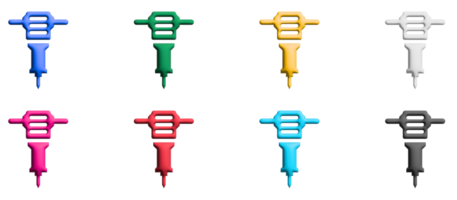 Demolition hammer icons in flat design with elements for mobile concepts and web apps. Collection modern infographic and pictogram. png