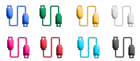 icônes usb au design plat avec des éléments pour les concepts mobiles et les applications web. infographie et pictogramme modernes de collection. png