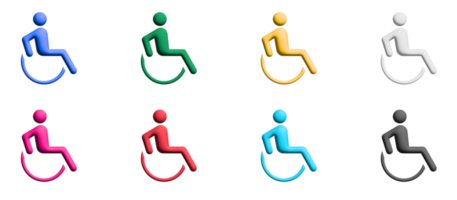 Disabled icons in flat design with elements for mobile concepts and web apps. Collection modern infographic and pictogram. png