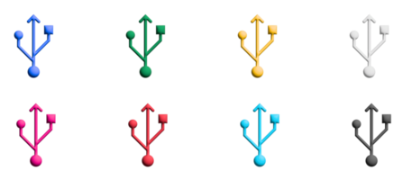 USB icons in flat design with elements for mobile concepts and web apps. Collection modern infographic and pictogram. png