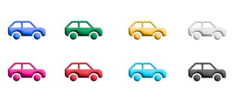 ícones de carros em design plano com elementos para conceitos móveis e aplicativos da web. coleção infográfico moderno e pictograma. png